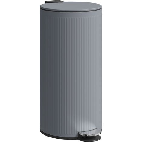 CHICFURN Cubo de basura con pedal 30 L 36 x 30 x 60,5 cm metal gris oscuro soft close (1/5)