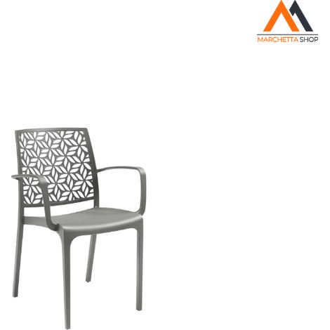 SEDIA IN POLIPROPILENE 'NINFA ARMCHAIR' grafite
