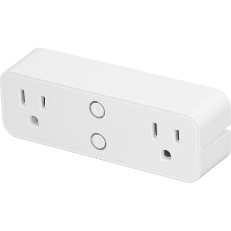 Prise connectée Tuya 10A WiFi + BLE, compatible Alexa, fiche intelligente multifonction US standard, tension AC100-240V, prise américaine sans plateau, modèle DS-2211W (1/5)