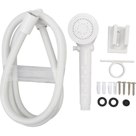 Ensemble de douche à main, tuyau de 1.5m, tête à 3 positions pour camping-car, caravane, remorque de voyage, camping-car, bateau, blanc