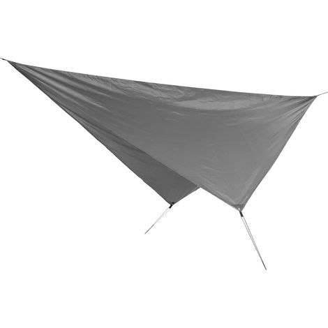 Bâche de camping imperméable multifonctionnelle 360 x 290 cm, motif losange, grise, idéale pour la plage ou comme abri. (1/5)