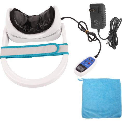 Collier cervical électrique 4 boutons, appareil de traction et massage pour nuque, prise US 110-240V, blanc (1/5)