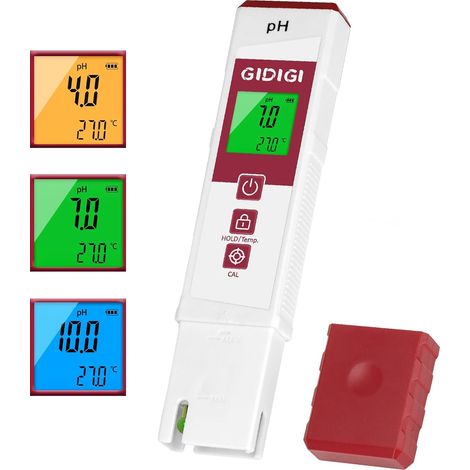 pH mètre,testeur de pH à écran couleur, au lieu d'une bandelette de test de pH,testeur de niveau de pH numérique,lecteur de pH pour eau potable,piscine,spa,culture hydroponique,aquarium (1/5)