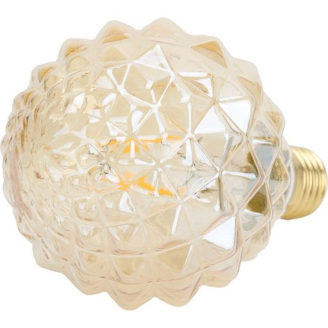Ampoule Edison rétro G95 en forme d'ananas, forme irrégulière, lampe antique, ampoule à filament rétro, culot E27 220 V, 4 W, lumière chaude, dorée (1/5)