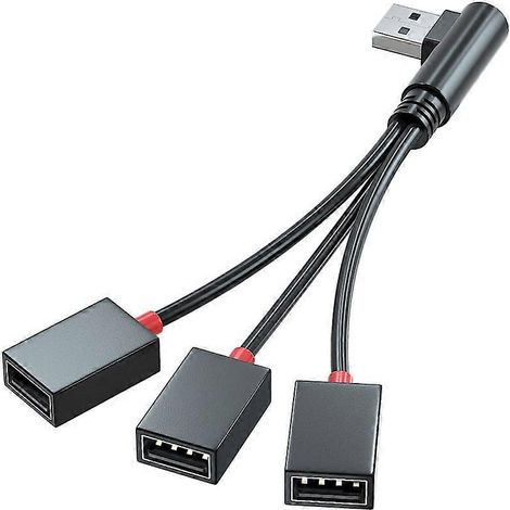 Câble répartiteur USB 3 en 1 vers hub 3 ports USB Type-C - Adaptateur/convertisseur - Coudé à gauche (1/5)
