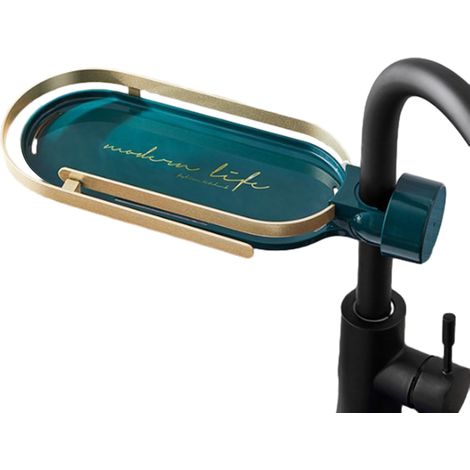Support Éponge Robinet Avec Barre Serviette - Organisateur Évier Tuyau Rond 0.7-1.1 Pouces - Drainage Rapide Cuisine Salle De Bain - Acier Inoxydable - 1 Pièce (1/5)