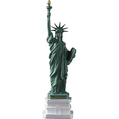 Statue de la Liberté en résine 27 cm, décoration rétro artisanale, souvenir, figure verte pour maison, collection, cadeau (1/5)