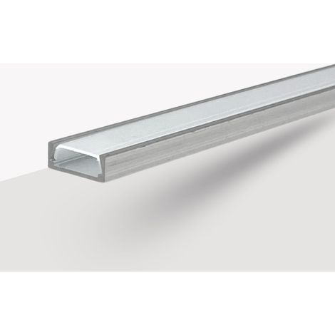 Profilé LED Mini Encastrable en Aluminium 2 m – Couleur Aluminium – Canalé d’Éclairage LED pour Installation Intérieure Moderne