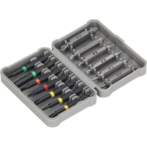 Ausdreher für abgebrochene Schrauben, Doppelkopfschrauben mit Stern-, Sechskant- und Schlitzschraubendreher-Bit-Set (1/5)