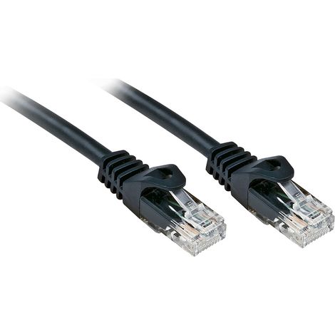 LINDY 48195 RJ45 Patchkabel CAT 6 U/UTP 5.00 m Schwarz 1 St.