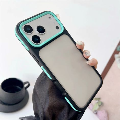 (iPhone 14 Pro, Vert) Coque de téléphone mate de luxe, compatible avec iPhone, semi-transparente, résistante aux chocs
