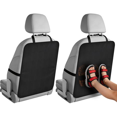 Protection Siège Voiture Enfant 60x45 cm, 2PCS Tapis Anti-Salissures Universel en Tissu Oxford Imperméable, Protection Dossier Siège Auto Anti-Coups de Pieds, Facile à Nettoyer pour Voiture SUV (1/5)
