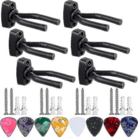Lot de 6 crochets pour guitare, support mural pour guitare - Support gain de place pour guitare (1/3)