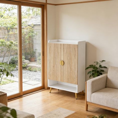 Meuble à chaussures en bois pour entrée, rangement chaussures moderne compact et pratique