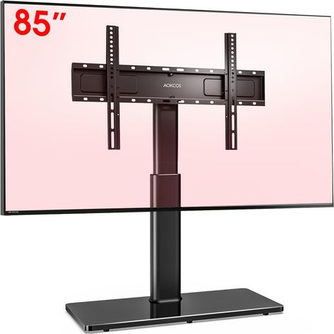Support TV sur Pied pour TV de 43-85 Pouces - Pied TV Universel Pivotant 50° Inclinaison 12° Max Capacité 50 kg - Max VESA 600x400 mm (1/5)