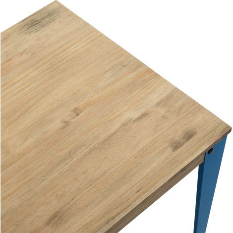 Mesa Lunds Cuadrada 70x70x75cm Azul en madera maciza de pino acabado vintage estilo industrial Box Furniture
