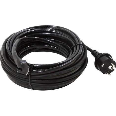 As - Schwabe Cavo riscaldante antigelo, cavo riscaldante antigelo con termostato, 230 V, 50/60 Hz, cavo riscaldante con spina di sicurezza, 15 W/m, IP44, 67016, nero, 6 metri