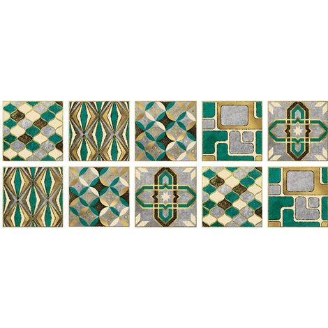 Juego de 10 pegatinas autoadhesivas para azulejos de 10 x 10 cm，pegatinas decorativas para paredes de azulejos para el hogar (1/5)