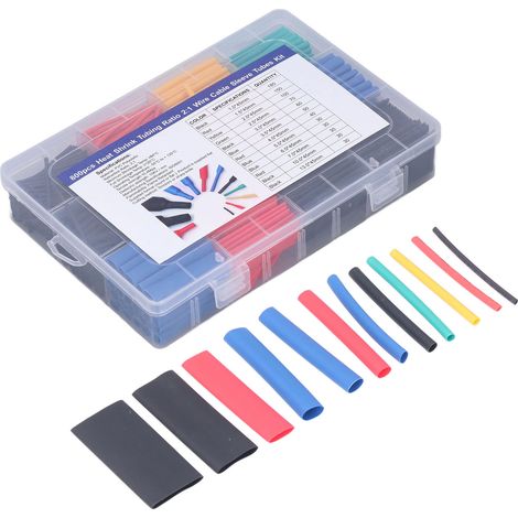 Kit de bricolage électronique comprenant 800 gaines thermorétractables isolantes pour câbles, gaines isolantes, gaines de protection, gaines isolantes, gaines de protection. (1/5)