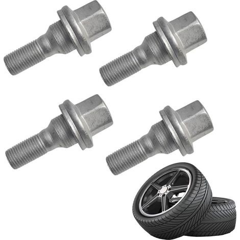 Boulons de Roue en Acier au Carbone,Boulon à Ecrou de Roue Hexagonal,Boulons D'automobile,pour Peugeot 1007 206 207 307 308 406 Citroen C5 C4L 540567 5405.67 Chromage M12 4 Pièces (1/5)