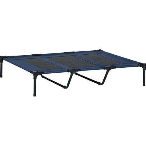 Hundebett Outdoor Hundeliege Katzenbett Metall Oxford-Gewebe Dunkelblau 122X92X23Cm