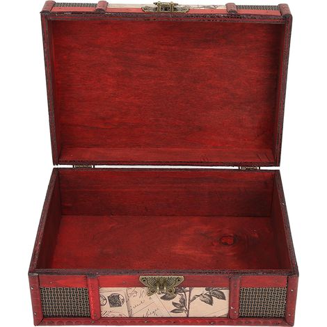 Boîte de rangement vintage en bois élégante pour bijoux, colliers, bracelets et livres - Décoration intérieure (1/5)