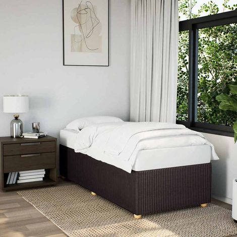 Bettgestell ohne Matratze Dunkelbraun 90x190 cm Stoff (1/5)