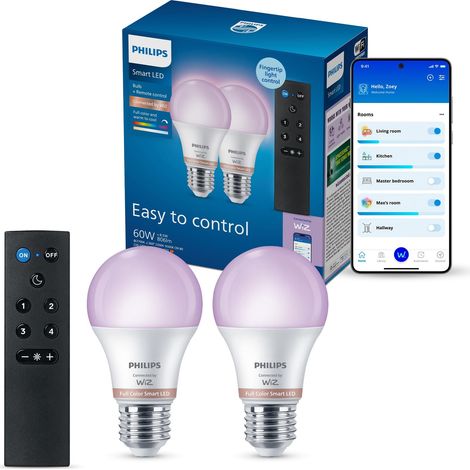 Ampoule connectée LED A60, Avec Télécommande, Pack de 2 (1/5)