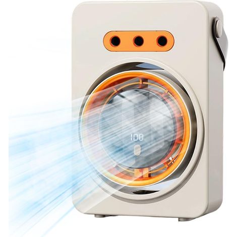 Ventilateur Brumisateur Portable, Rafraîchisseur d'Air Évaporatif Sans Évacuation, 5 Vitesses, Triple Brumisation, Minuterie, Ventilateur Silencieux pour Maison, Bureau, Voiture et Camping (1/5)