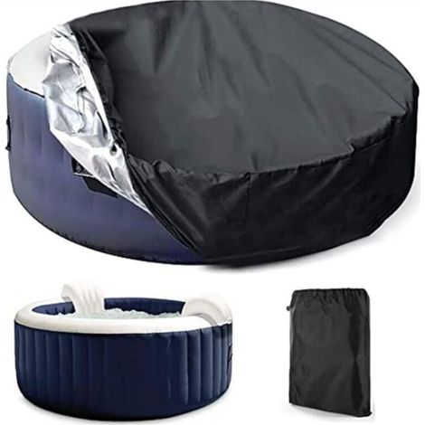 Housse de Protection Piscine/Spa Ronde (210cm×30cm), Couvercle Spa Solaire Extérieur, Imperméable (Poussière/UV), Bache YYV
