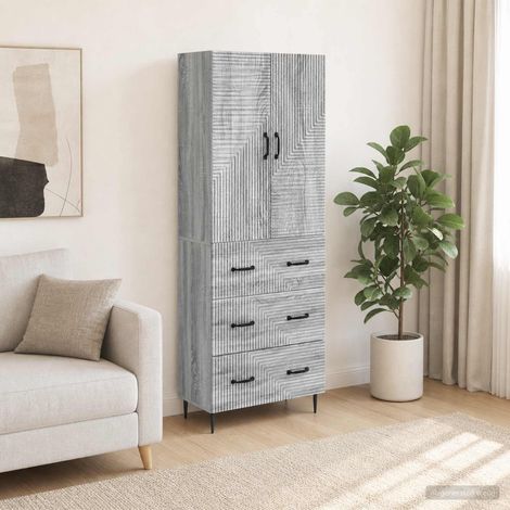 vidaXL Schrankset 2 pcs Grau Sonoma 66 x 34,5 x 90 cm Holzwerkstoff (1/5)