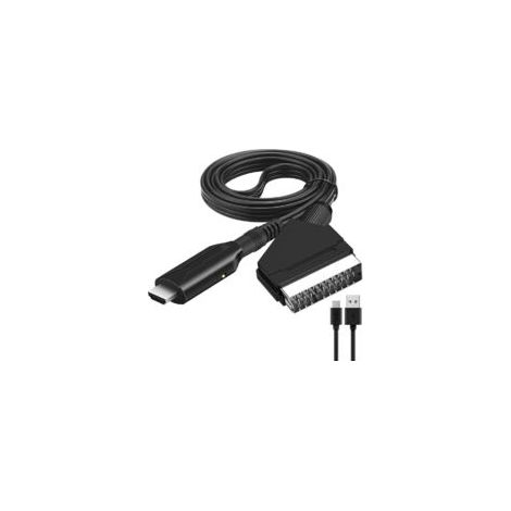 Convertisseur Péritel vers HDMI – Résolution 720P/1080P – Câble SCART 1m – Compatible NTSC et PAL – Alimentation micro USB - TV 720 P (1/4)