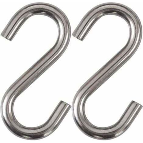 Set mit 2 robusten S-Haken aus Edelstahl 304, 7,6 cm lange Hängematten-Schaukelhaken, Industrielle Universalhaken (1/4)