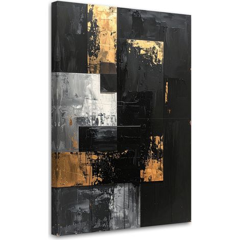 Leinwandbild Schwarz und Gold moderne Glamour Abstrakt 20x30 (1/5)