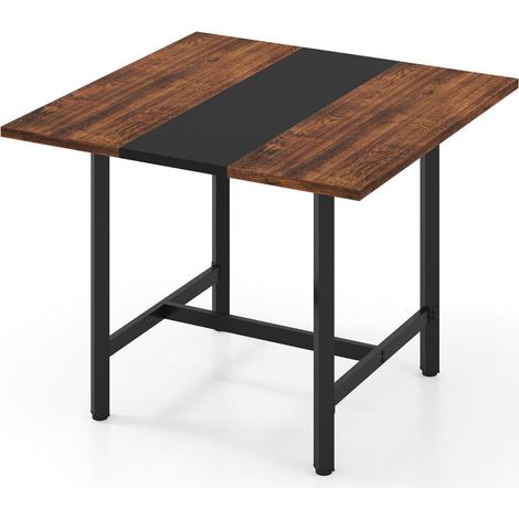 Stabilité renforcée table de réunion carrée 100 x 100 cm, plateau 3 cm, structure métal, 4 personnes (1/5)