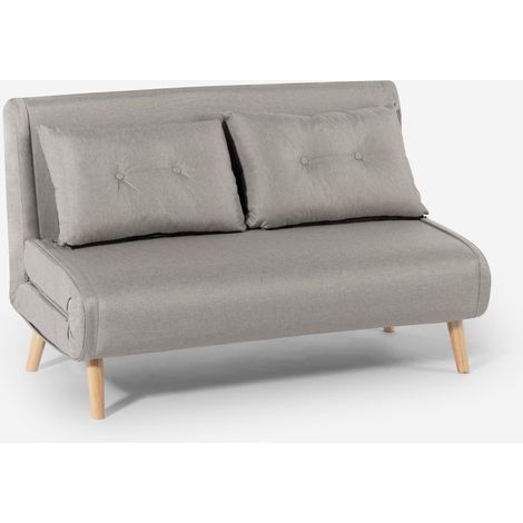 Canapé-lit 2 places style scandinave en tissu Elettra - Gris (1/5)