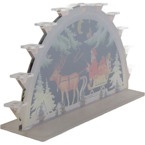 Le Père Noël arrive - Ornement lumineux LED en acrylique - Bougie de Noël - Pont (1/5)