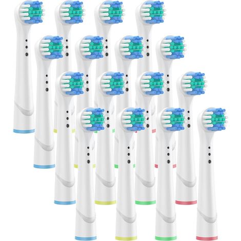 Brossette de Rechange Pour Oral-B Têtes de Brosse à Dents Electrique Precision Clean - Pack de 16 (1/5)