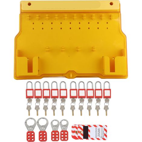 Station de consignation 10 cadenas 20 clés 10 étiquettes 4 fermetures avec couvercle (1/5)