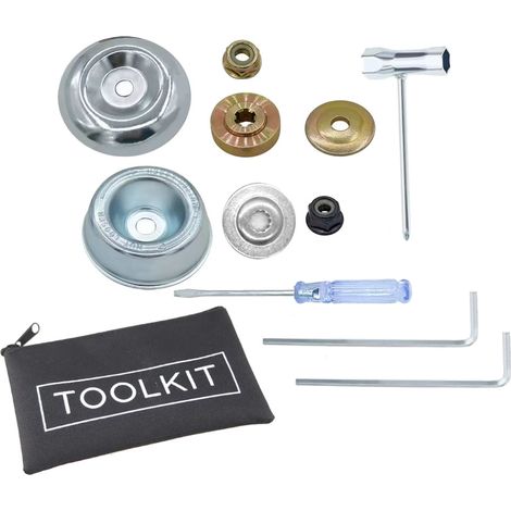 Trade-Shop 11in1 Universal Trimmerkopf-Adapter-Kit Wartung Ersatzteile für Worx, Black & Decker, Greenworks, Husqvarna, Bosch, Makita Freischneider