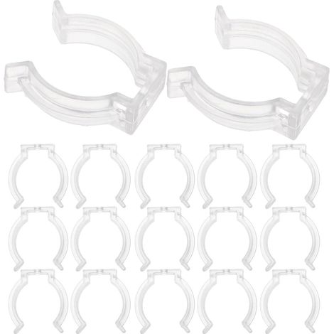 Pinces de fixation pour tubes fluorescents et LED T8, lot de 20 clips transparents en plastique, installation rapide sur tubes de diamètre Φ23-26mm, adaptées aux racks (1/5)
