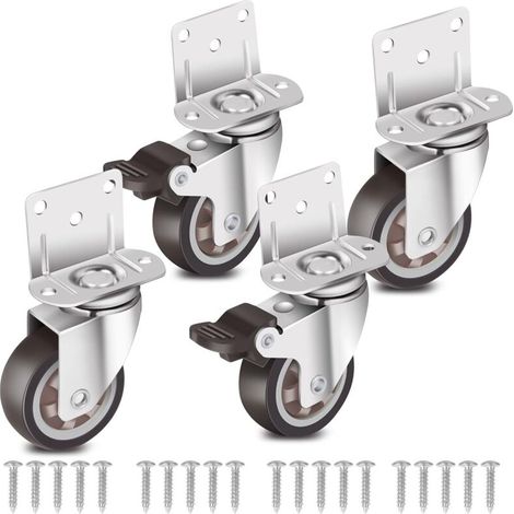 Set mit 4 L-förmigen 5 cm Gummirollen für Möbel, Babybett, Küche, Kleiderschrank, Tisch