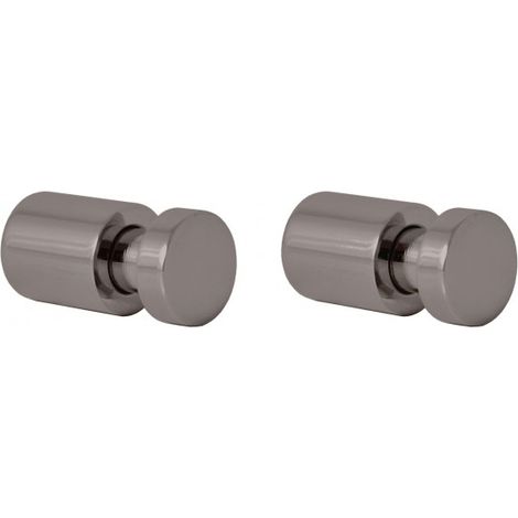 Lot de 2 patères COLORADO en laiton gris métal brossé 3cm x 1,6cm (1/2)