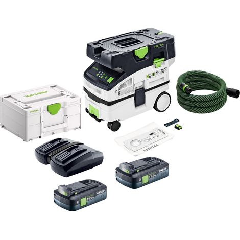 Festool CTLC MINI I-Basic Akku Absaugmobil 36 V ( 2x 18 V ) Staubklasse L + 2x Akku 4,0 Ah + Doppelladegerät + Systainer