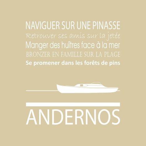 Tableau sur toile Andernos beige 30x30 cm - Impression sur Toile Murale Décorative - Image imprimée en HD sur Toile - Toile sur Châssis en Bois FSC - Fabriqué en France