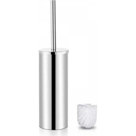 Stainless Steel Toilet Brush, Steel Toilet Brush and Freestanding Toilet Brush Holder with an Extra Brush for Bathroom Toilet, Silver
