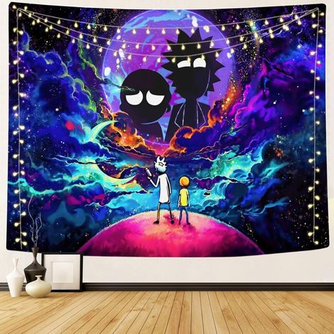 Rick Morty Tapisserie murale pour salon, chambre à coucher, dortoir, décoration d'intérieur (73X95CM) (1/3)