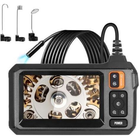 Caméra endoscopique industrielle avec câble flexible de 1 m, caméra étanche IP67 1080p HD de 8 mm, écran IPS de 4,3 pouces, 8 LED, aucune application requise (1/5)