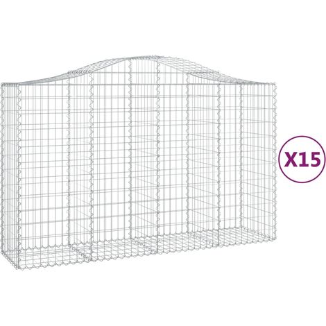 Maison Exclusive - Gabionen mit Hochbogen 15Stk. 200x50x120/140cm