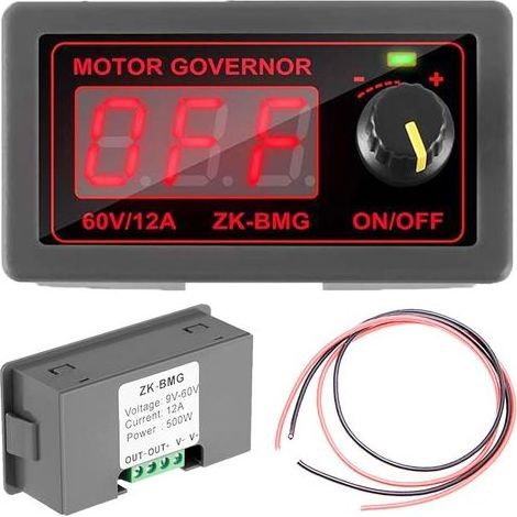 contrôleur de vitesse de moteur PWM ZK-BMG DC 12V 24V 60V 500W Module de pilote de générateur d'ignal réglable avec interrupteur en continu, câble rouge et noir (1/5)